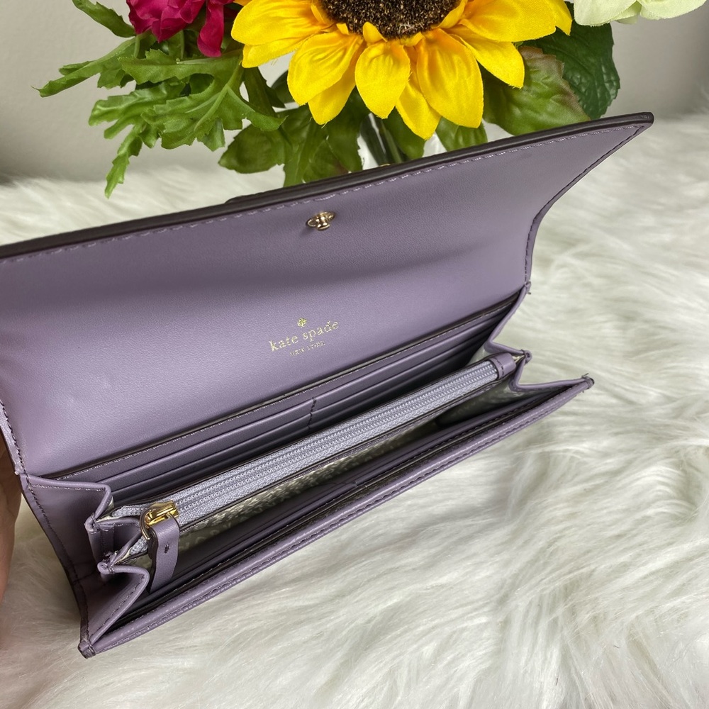 KATE SPADE WELLESLEY JEAN LILAC LEATHER WALLET - Picture 4 of 6